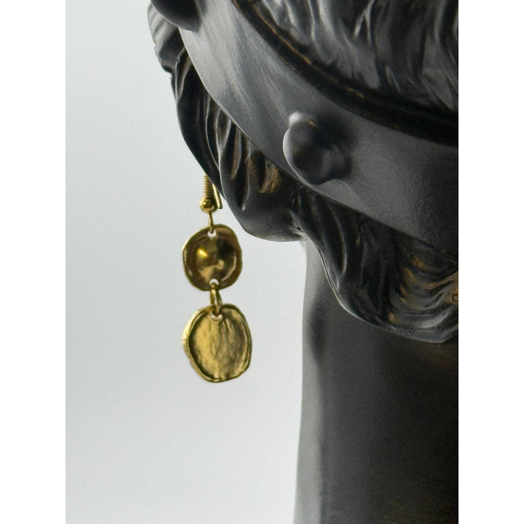 Karine Sultan 24K Gold Plated Black Crystal Dangle Earrings