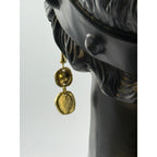 Karine Sultan 24K Gold Plated Black Crystal Dangle Earrings