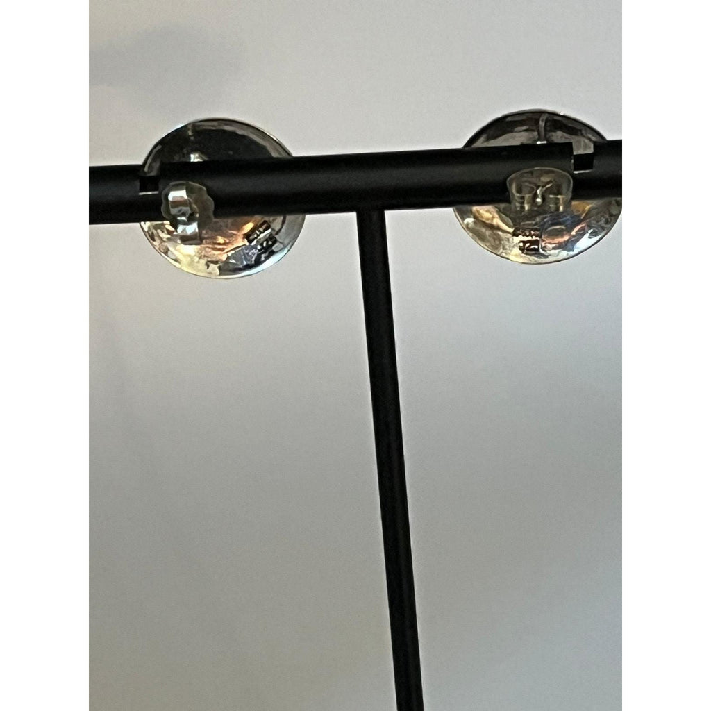 BOCCO Sterling silver black onyx inlay push back earrings, signed