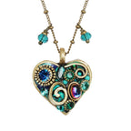 Michal Golan Emerald Heart Pendant Necklace