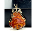 Vintage Sterling Silver Wire Wrapped Crazy Lace Agate Pendant