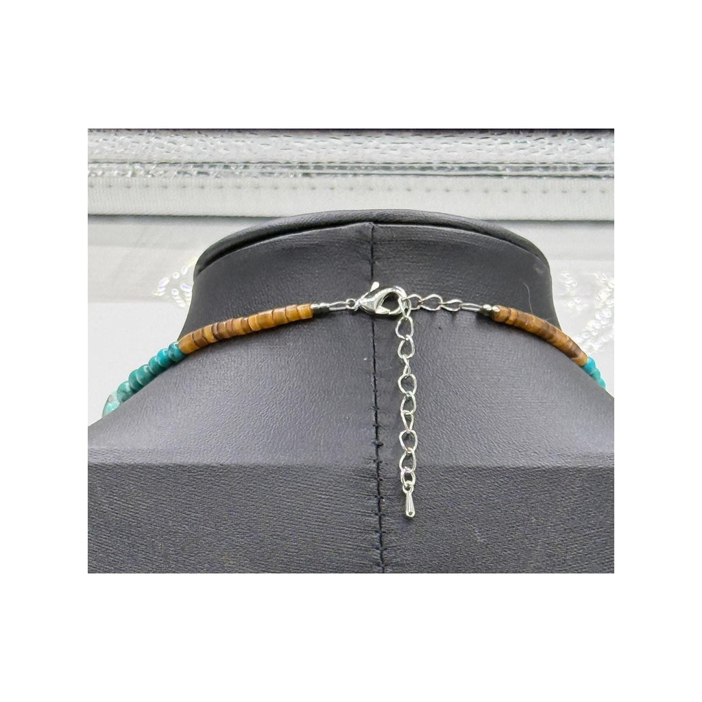 Natural Hubei Turquoise Necklace Native American Handmade