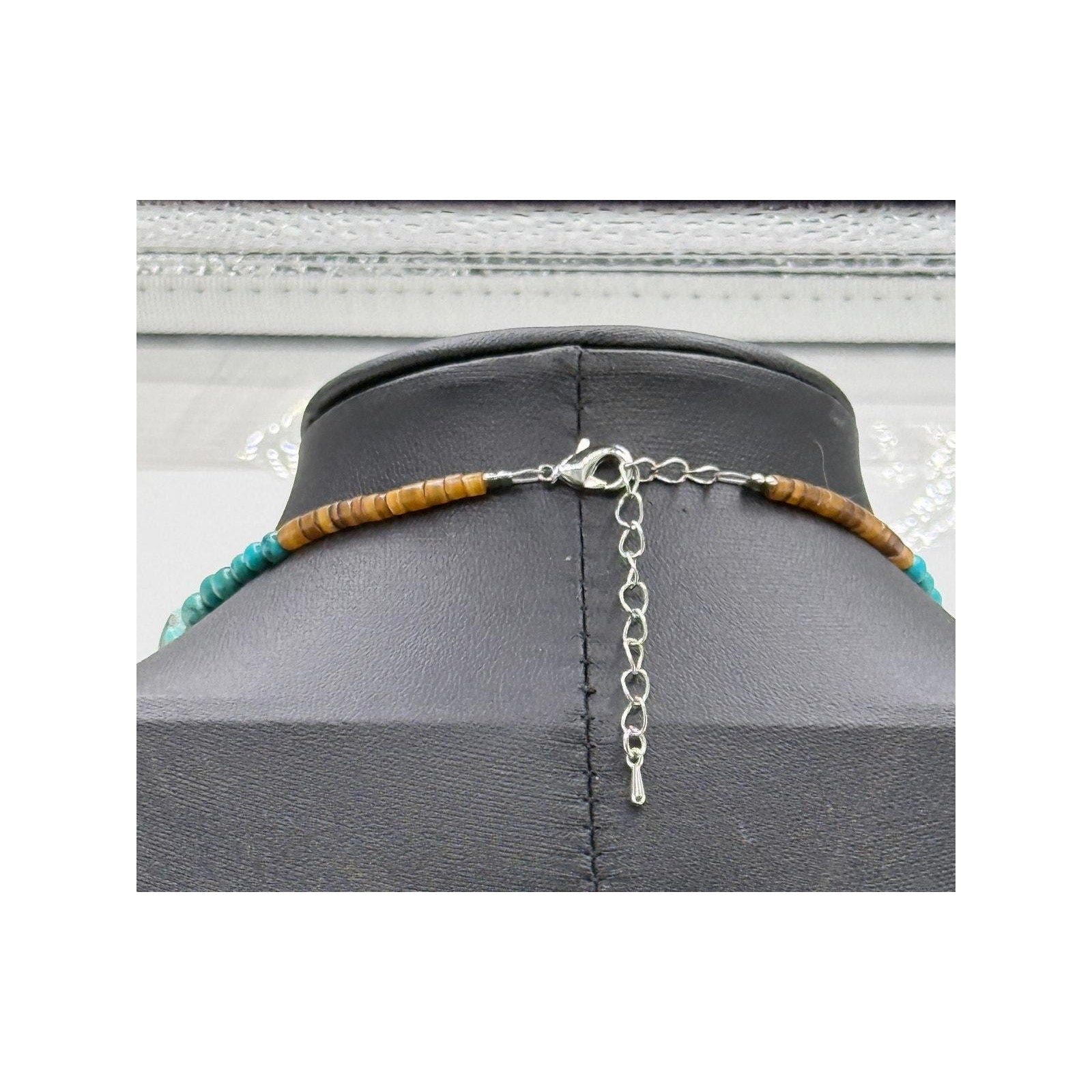 Natural Hubei Turquoise Necklace Native American Handmade