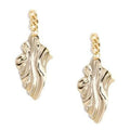 Drop Earrings of Wavy Shiny Metal - Gold