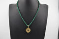Rachel Reinhardt Malachite and Gold Fleur Pendant Necklace