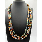 Native American Natural Gemstones 3 Strand Necklace