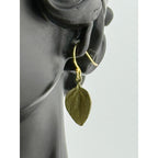 Michael Michaud Sweet Basil Single Leaf Wire Earrings