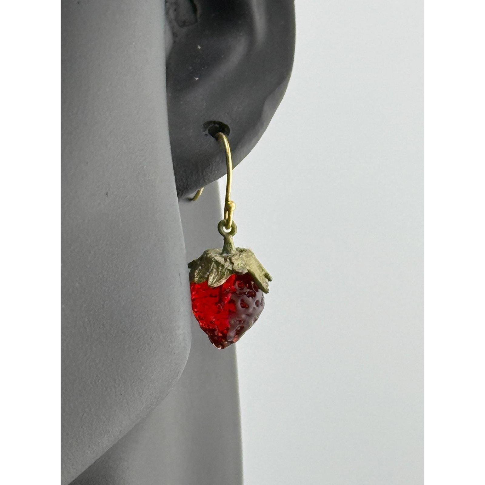 Michael Michaud Strawberry Dainty Wire Earrings