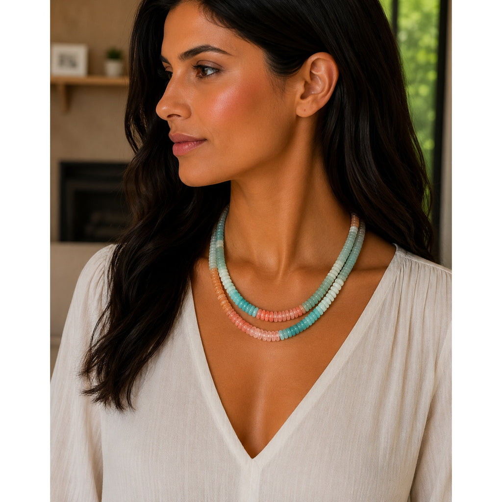 Navajo Mary W Roanhorse 'Painted Desert' Necklace Set