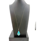 Vintage Siam Dancer Turquoise Teardrop Pendant Sterling Necklace
