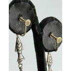 Vintage Navajo Covak Sterling Silver Fish Earrings