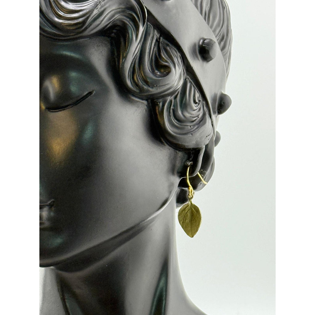 Michael Michaud Sweet Basil Single Leaf Wire Earrings