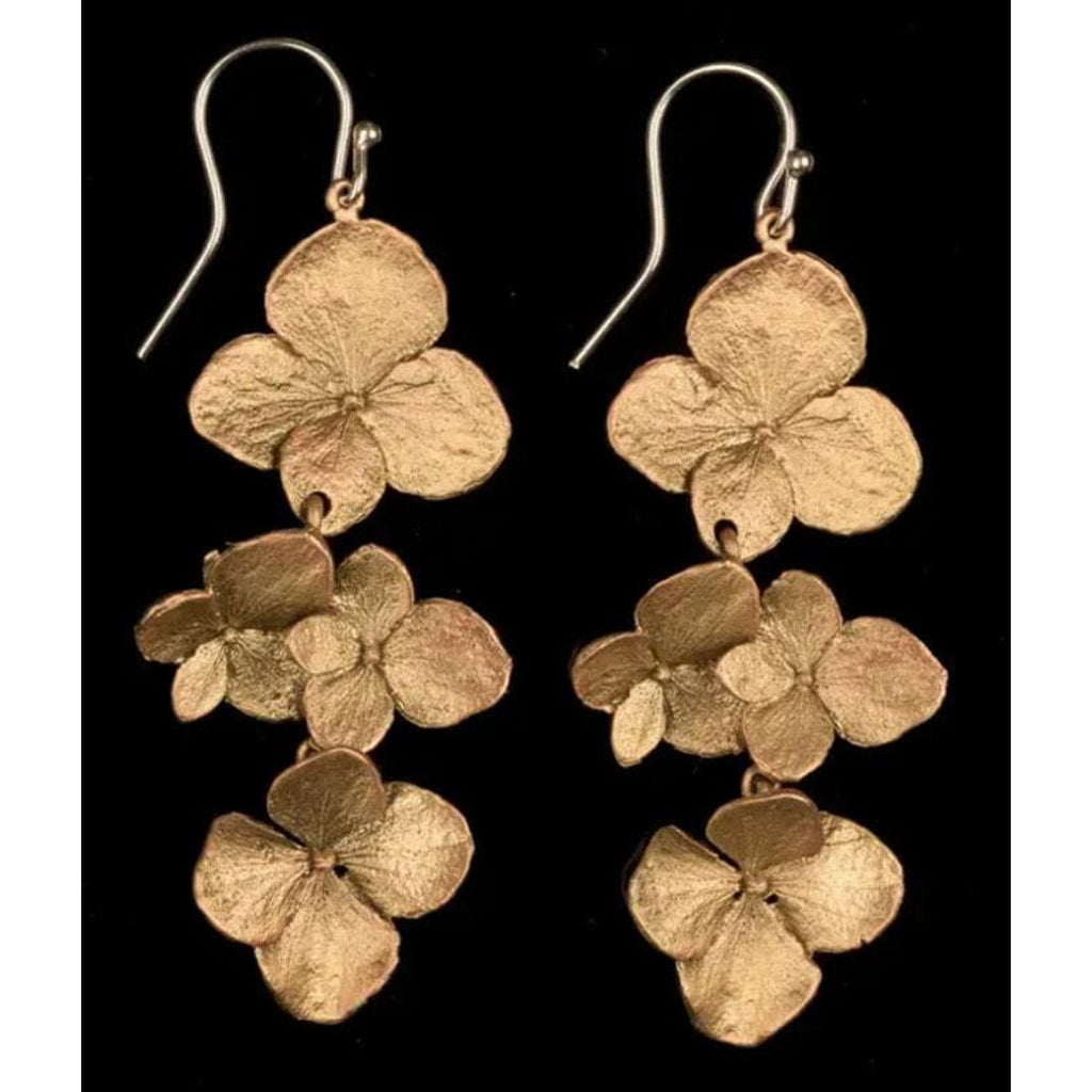 Michael Michaud Hydrangea Dangle Wire Drop Earrings