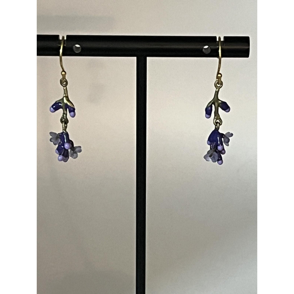 Michael Michaud Lavender Dangle Wire Earrings