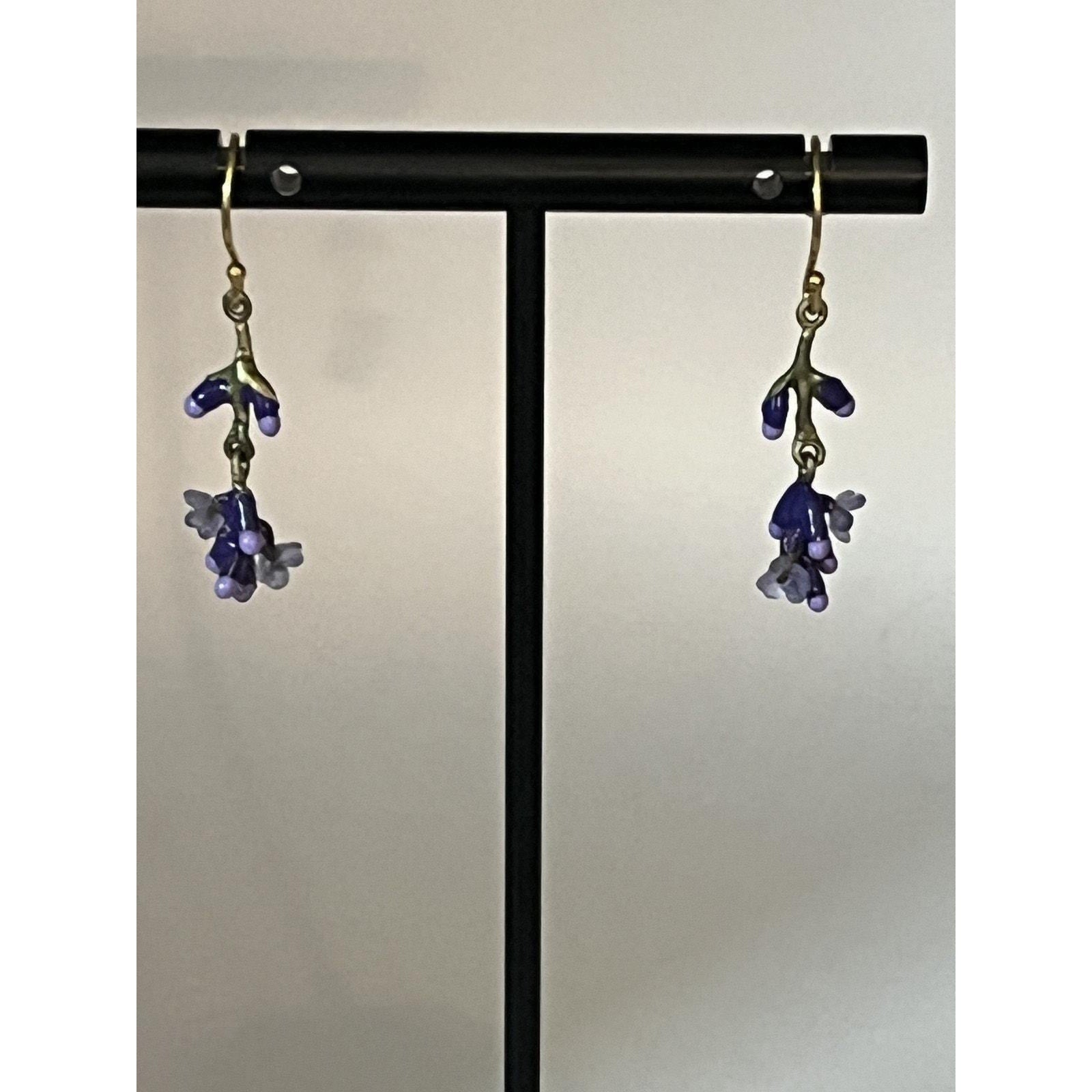 Michael Michaud Lavender Dangle Wire Earrings