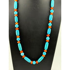 Navajo Artist Mary W Roanhorse Coral and Magnesite Necklace