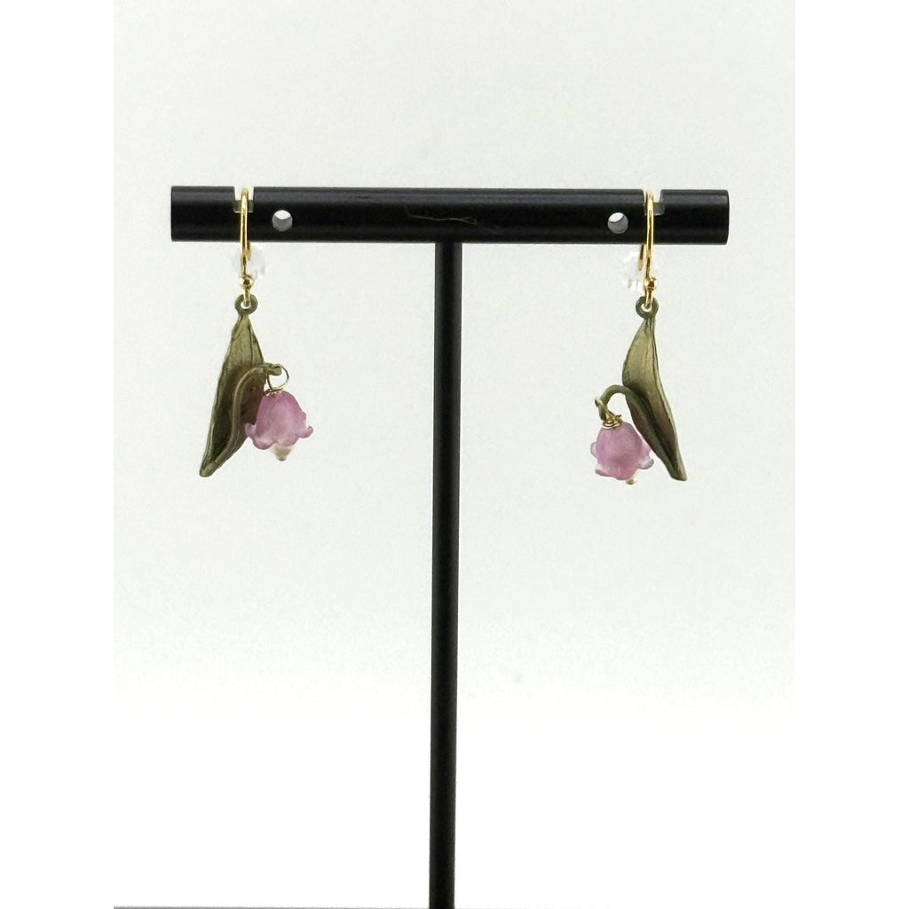 Michael Michaud Pink Lily of the Valley Wire Earrings