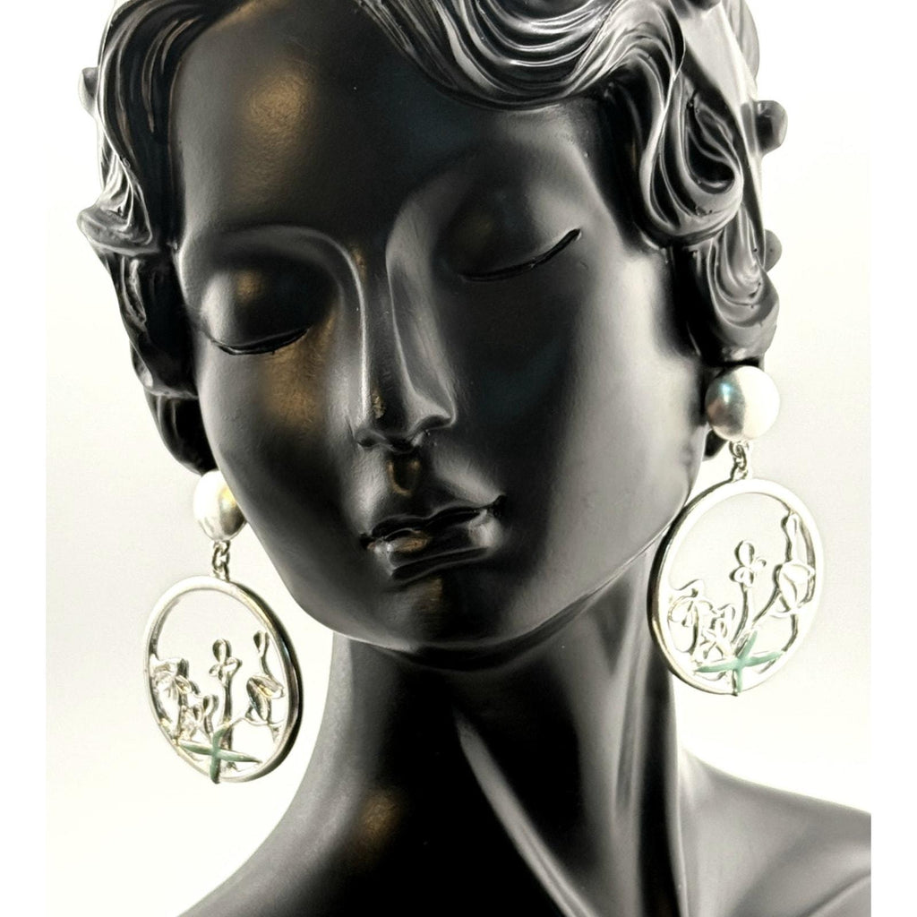 Karine Sultan Enchanted Green Dangle Statement Earrings