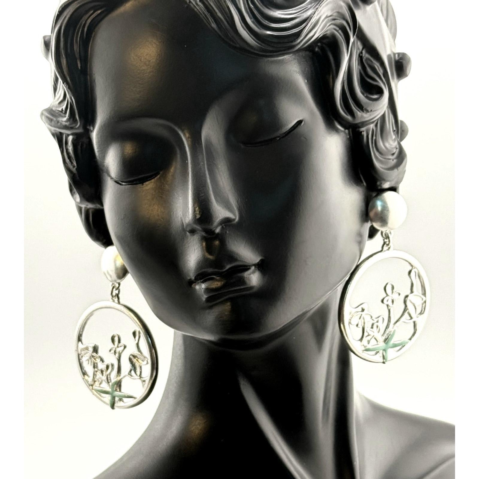 Karine Sultan Enchanted Green Dangle Statement Earrings