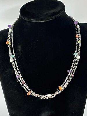 Silpada Amethyst, Garnet, Peridot, Apatite and Freshwater Pearl Necklace
