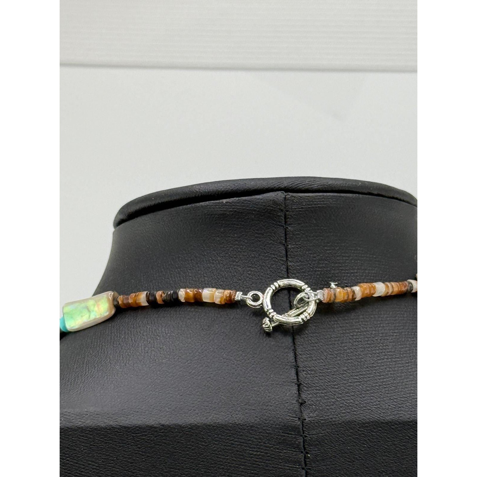 Native American Abalone and Glass Bead Necklace