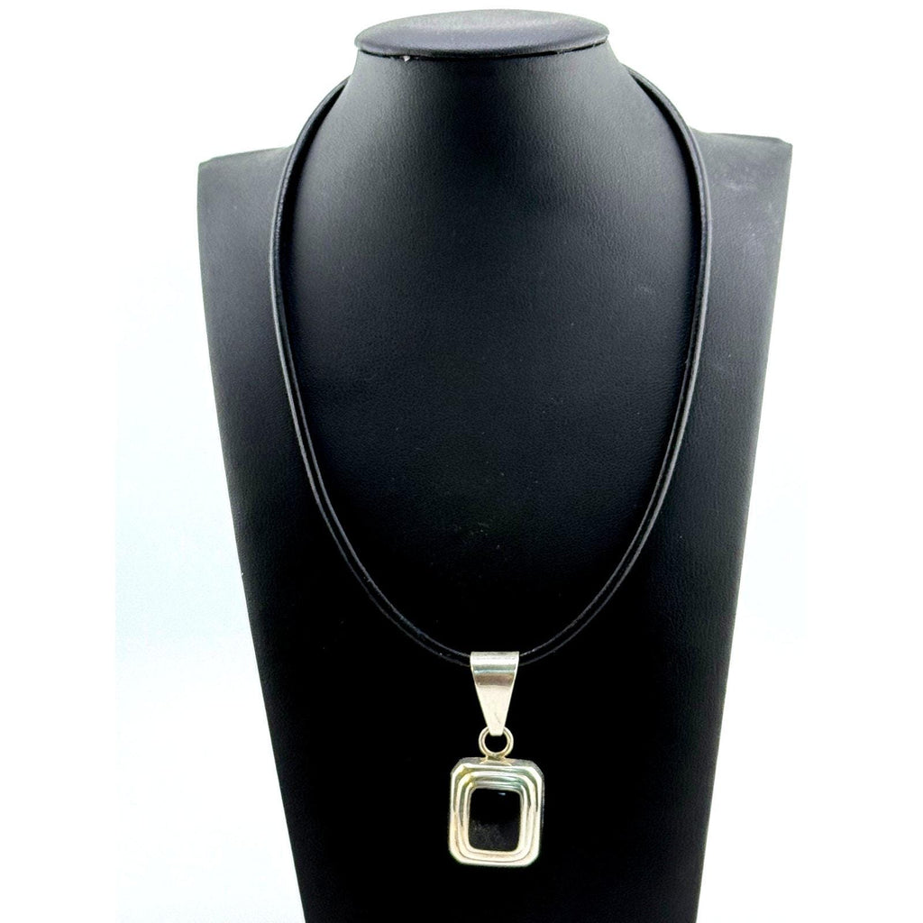 Silpada Sterling Rectangle Black Onyx Pendant Necklace