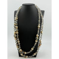 Vintage Goldtone, Glass and Pearl Double Necklace