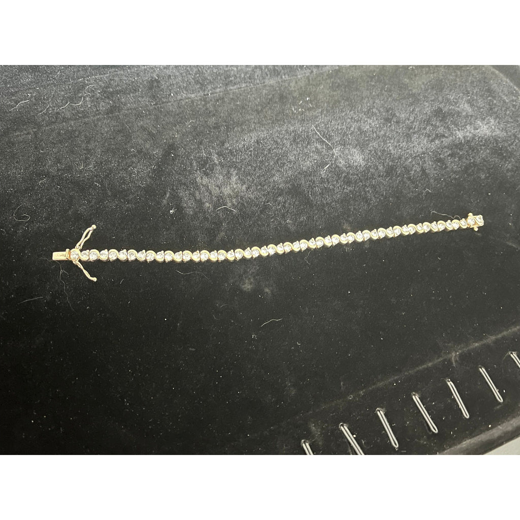 925 Sterling Silver Gold Plated Tennis Bracelet