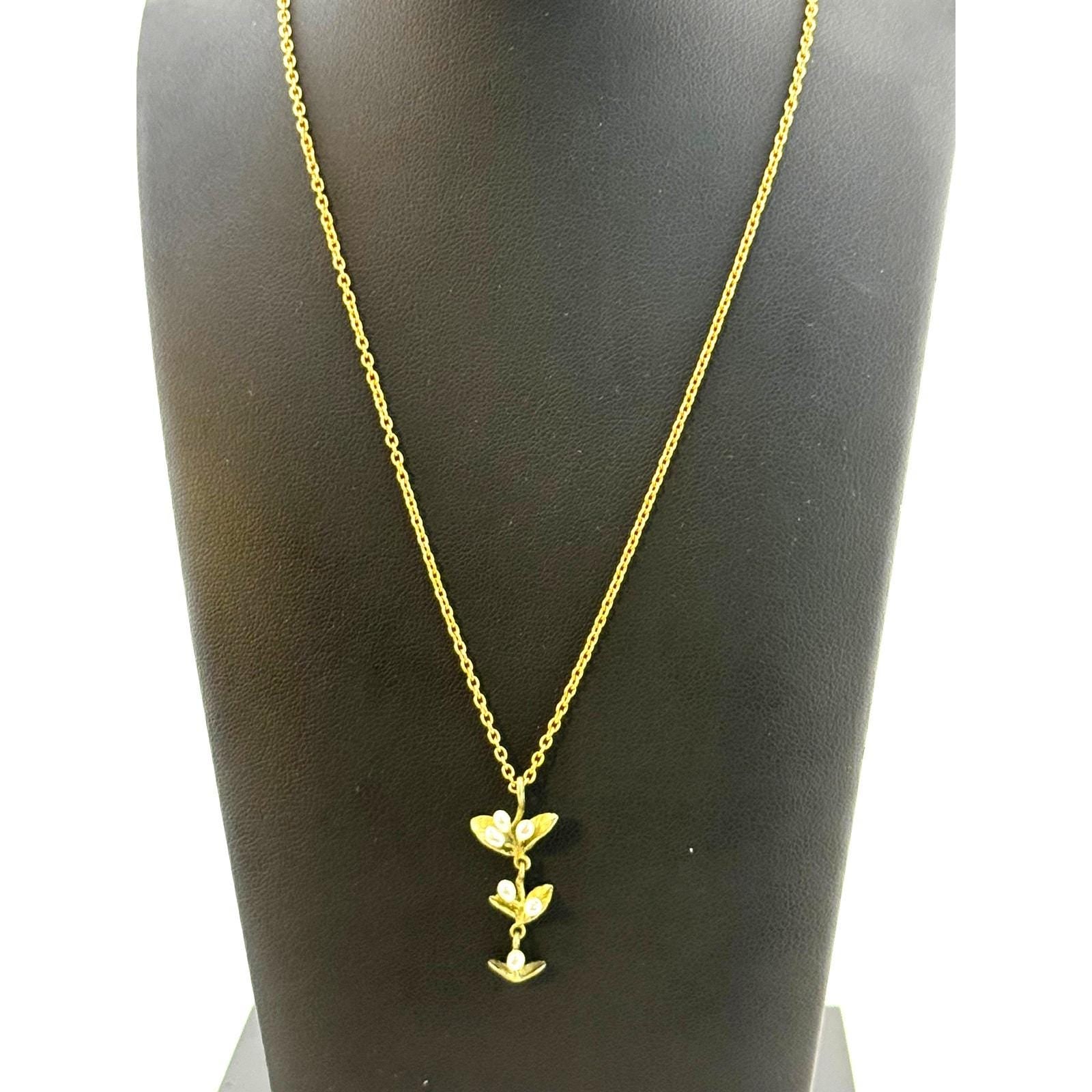 Michael Michaud Spring Vine Pearl Pendant Necklace