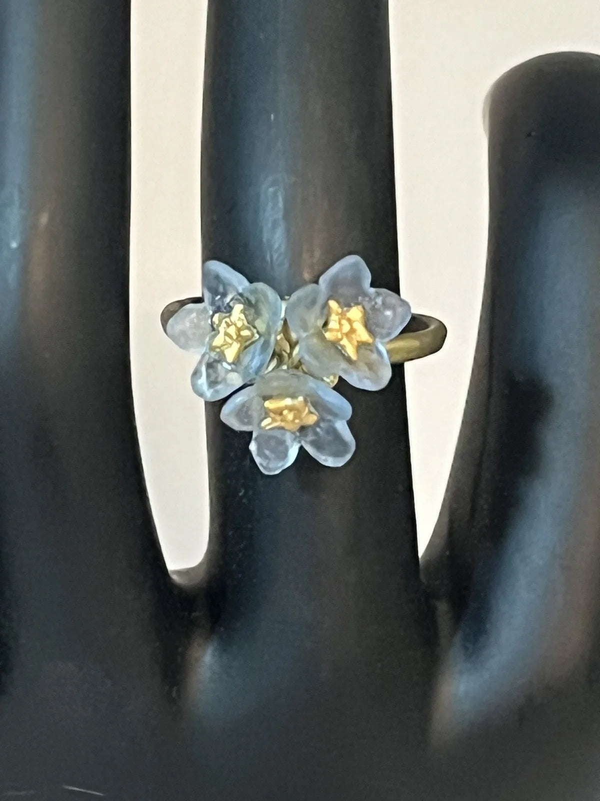 Michael Michaud Forget Me Not 3 Flower Adjustable Ring