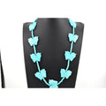 Navajo Mary W Roanhorse Carved Blue Howlite Necklace