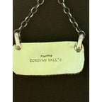 Navajo Donovan Skeets Sterling Silver Kingman Turquoise Bar Pendant Necklace