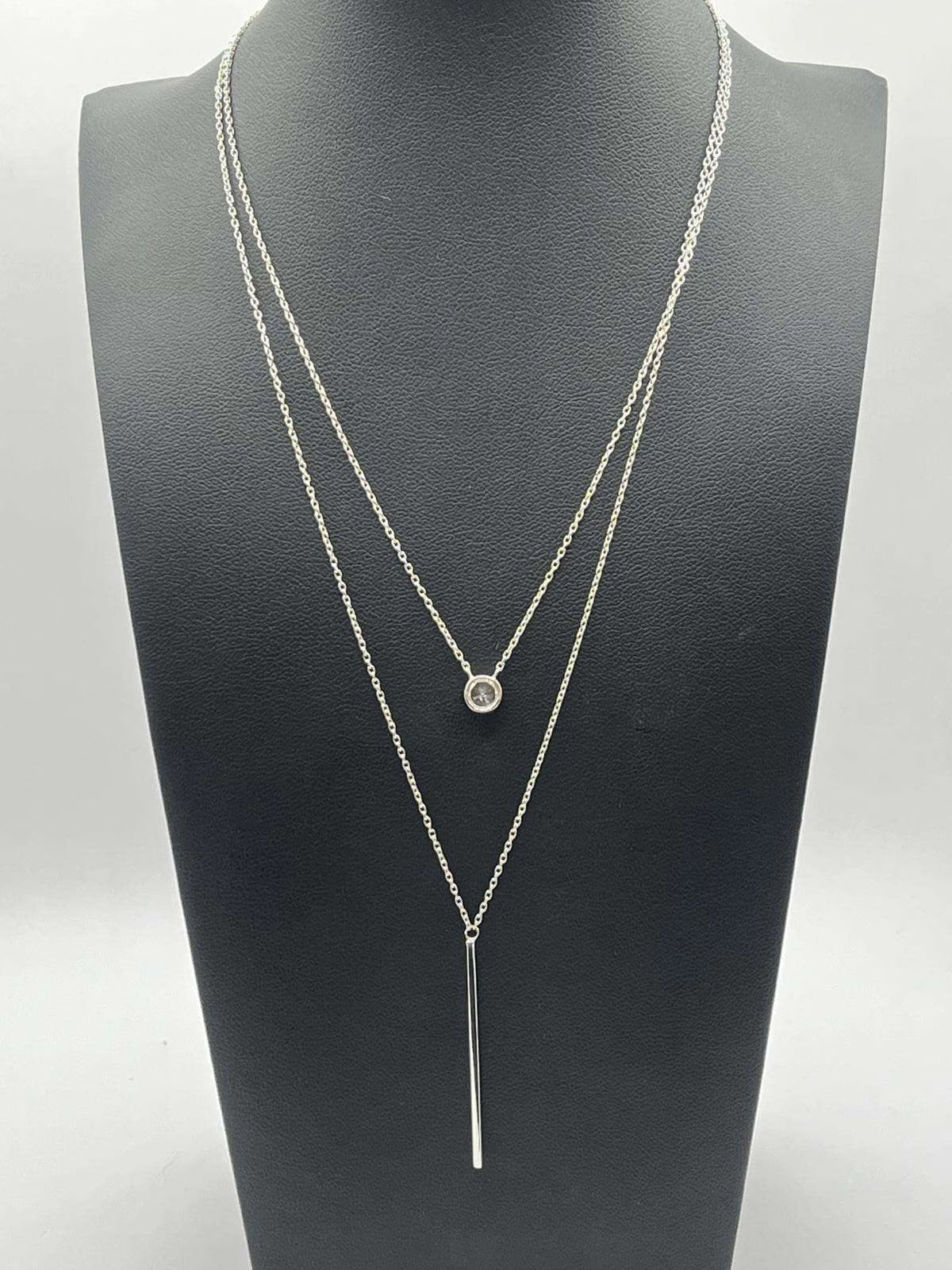Silpada Sterling Silver 'London Decker' CZ Layered Necklace