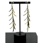 Michael Michaud Herb Rosemary Long Dangle Wire Earrings