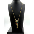 Michael Vincent Michaud 18K Gold Plated Mosaic Drop Pendant Necklace