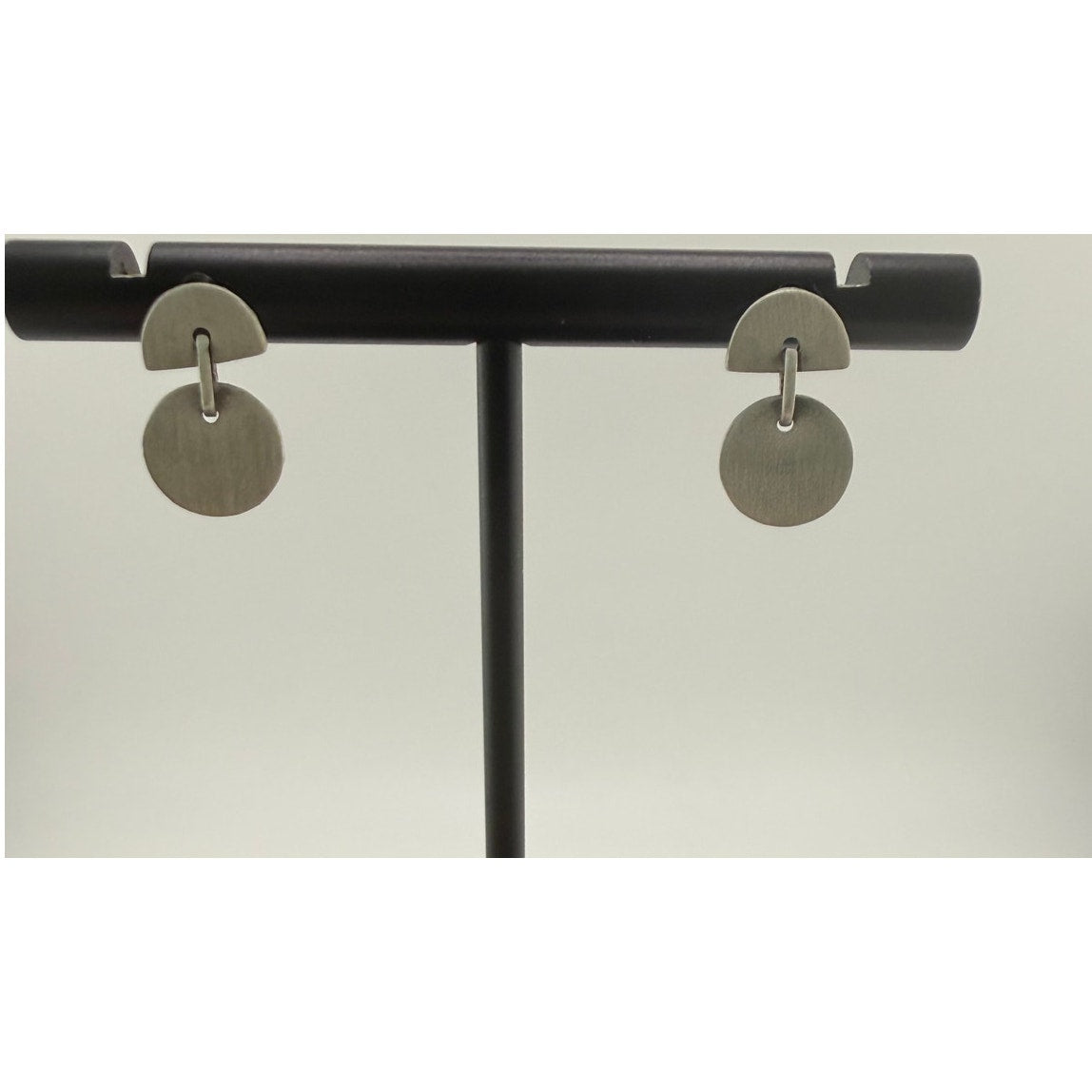 Jane Diaz Sterling Silver Tiny Half Moon / Full Moon Stud Earrings