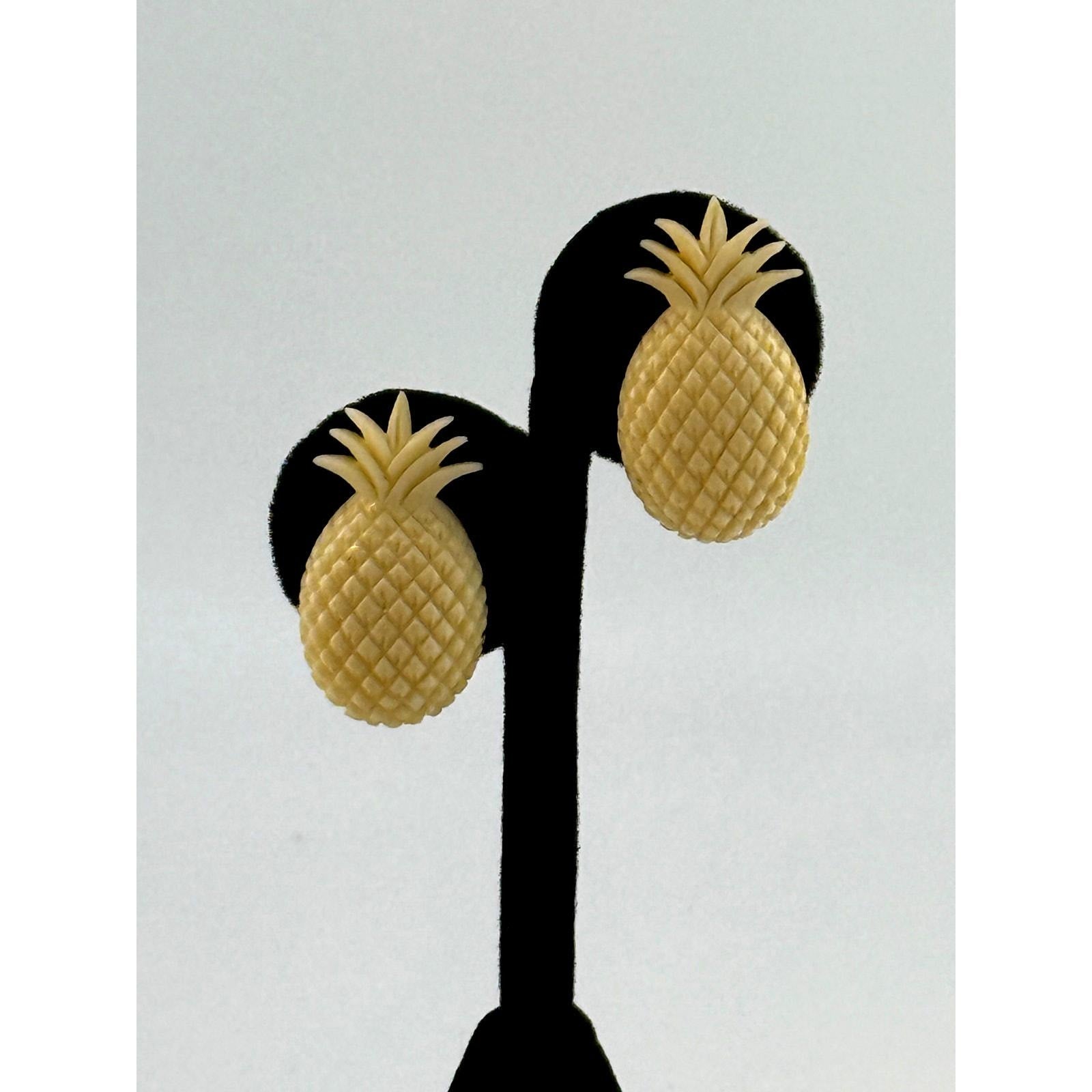 Rare Vintage Acrylic Pineapple Earrings