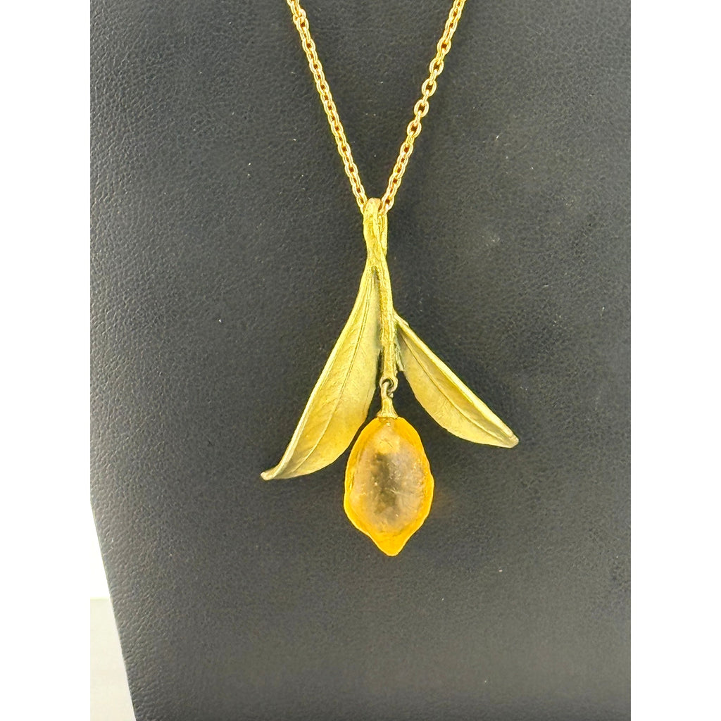 Michael Michaud Lemon Drop Leaf Pendant Necklace