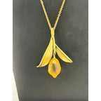Michael Michaud Lemon Drop Leaf Pendant Necklace