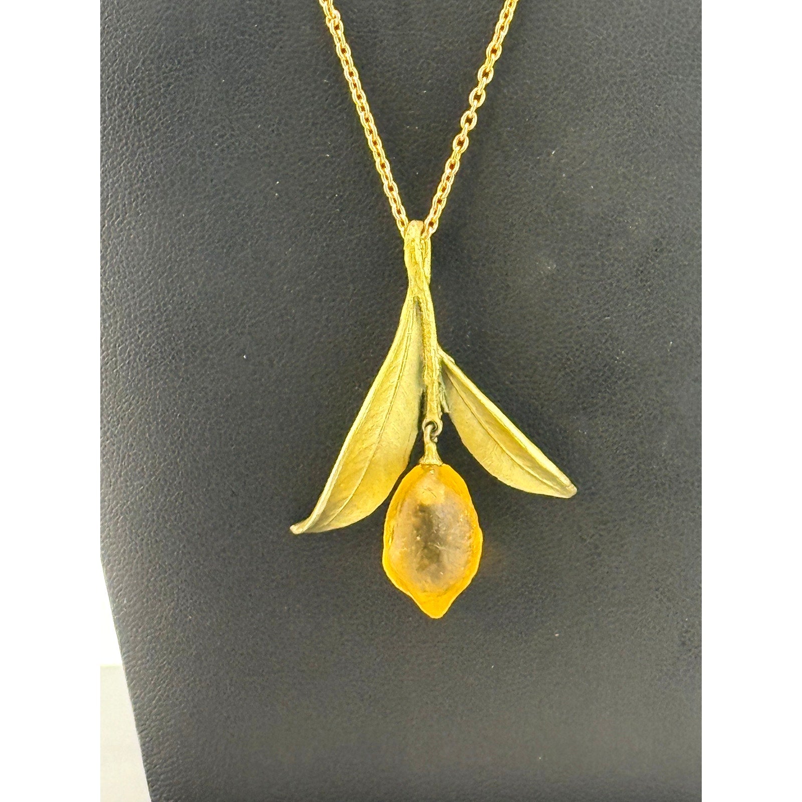 Michael Michaud Lemon Drop Leaf Pendant Necklace