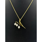 Michael Michaud White Lily of the Valley Pendant Necklace