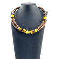 Silpada 925 Silver Citrine Tigers Eye Honey Jade Wood Choker