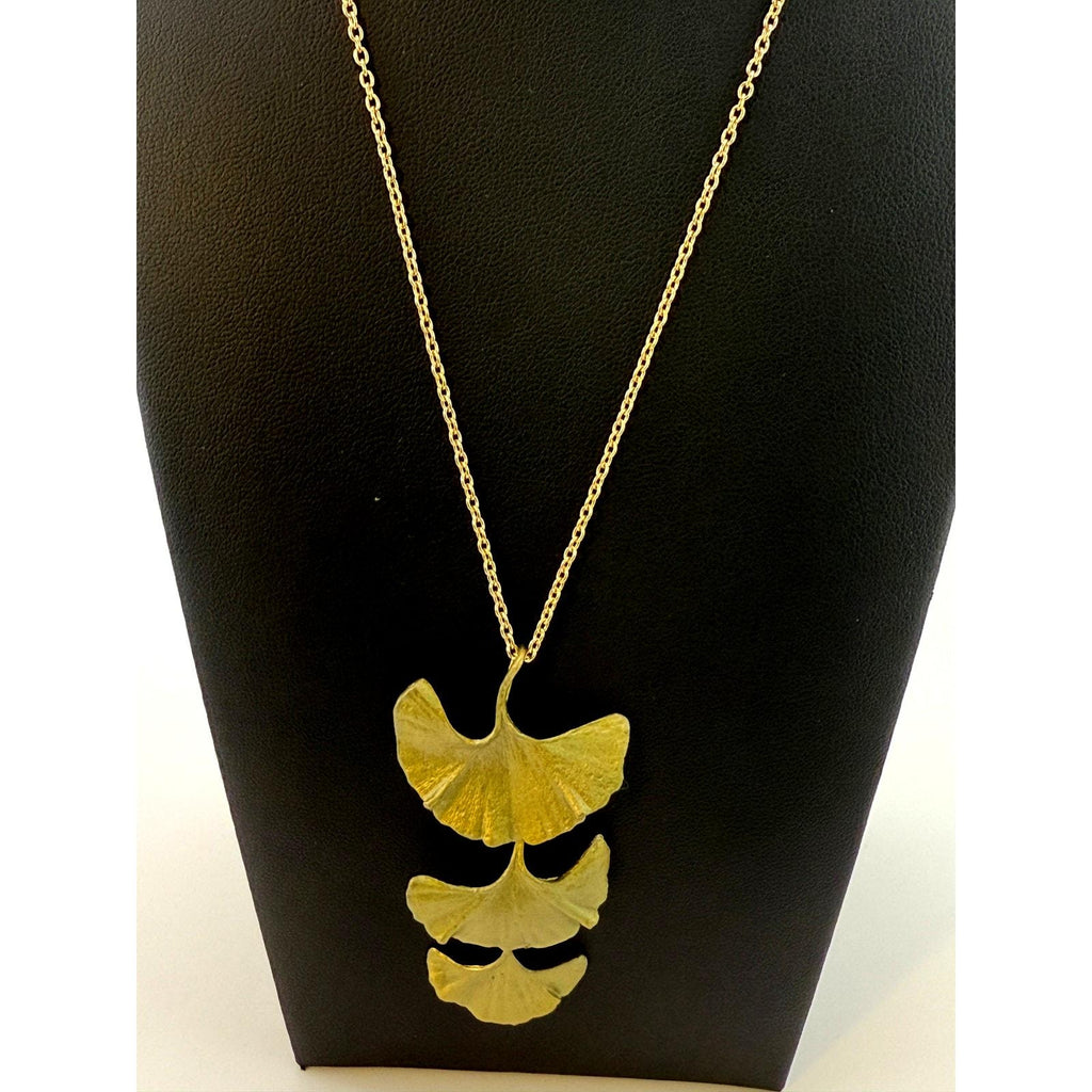 Michael Michaud Ginkgo Large Drop Pendant Necklace