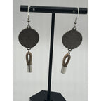 Earrings with Natural Sustainable Portuguese Cork Silver Discs