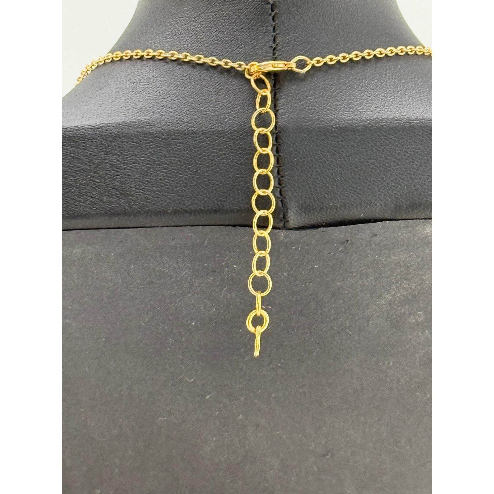 Michael Michaud Blue Violet Flower Bar Pendant Necklace