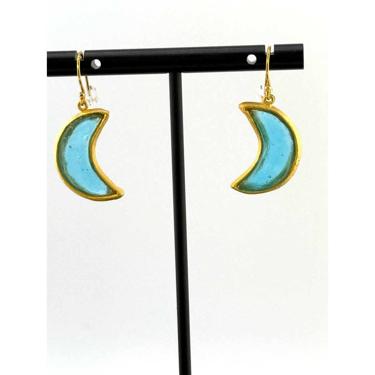 Michael Vincent Michaud 18K Gold Plated Moon Wire Earrings