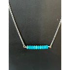Southwestern Sterling Silver Twilight River Turquoise Pendant Necklace