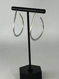 Sterling Silver Hoop Earrings 1.5 Inch Drop