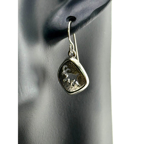 Carved Goat Navajo Ervin Hoskie Chee Dangle Earrings