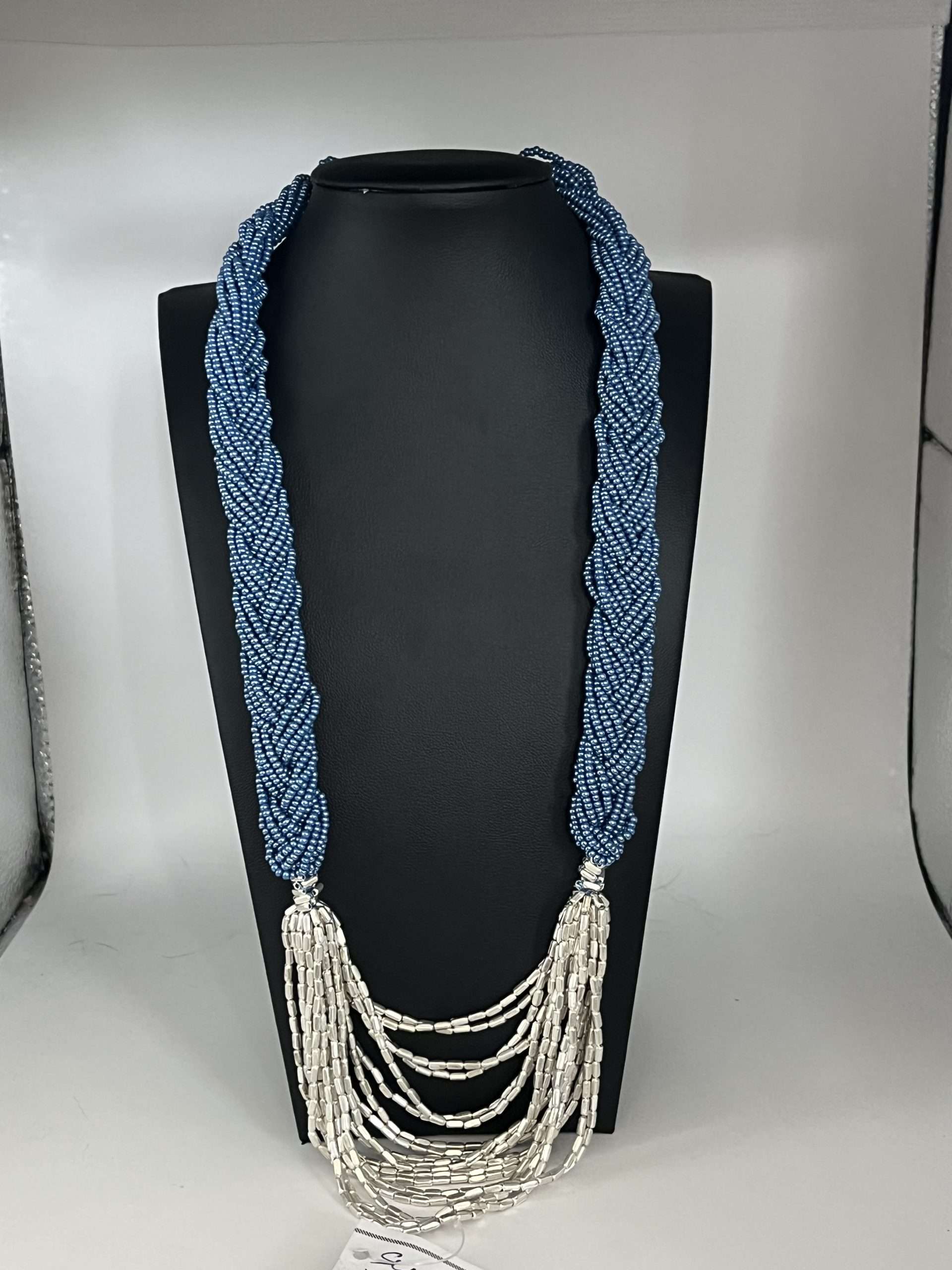 Aid Through Trade Nepal Braided Hema Necklace Twilight Silver